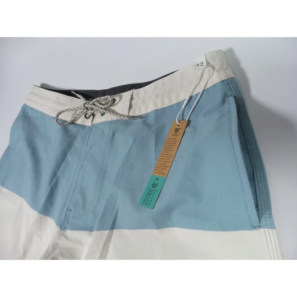Vissla Shorts Mens Size 32‎ Beige Boardshorts Drawstring Pockets Stretch Blemish
